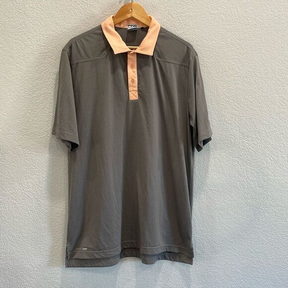 Ping Gray with Light Pink Accents Sensor Cool Golf Polo Size Large - Picture 1 of 8
